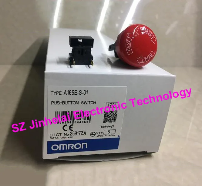 

100% Authentic original OMRON Emergency stop button switch A165E-S-01