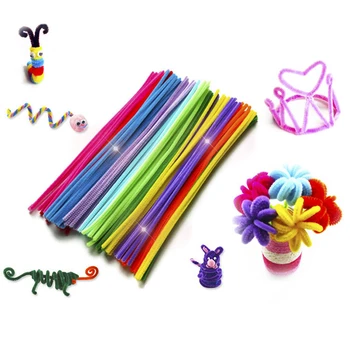 

100pcs Colorful Chenille Materials Wool Stick Toys For Children DIY Braided Toy Soft Environmentally Education Toys Gifts