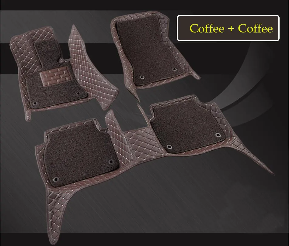 

HLONGQT Auto Floor Mats For Land Rover Discovery 5 LR5 2017.2018 Foot Carpets Mat H-Quality 2 Layer Embroidery Leather+Wire coil