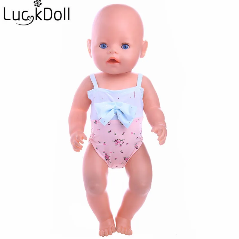 

LUCKDOLL Swimsuit Clothes Fit 18 Inch American 43cm Baby Doll Clothes Accessories,Girls Toys,Generation,Birthday Gift