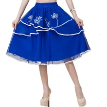 Летняя женская модная юбка стиль Feminina Элегантная вышивка винтажная брендовая качественная Хлопковая женская повседневная одежда