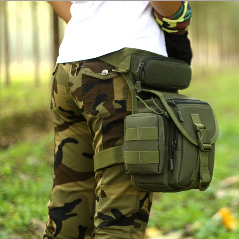Waterproof Nylon Tactical Drop Leg Bag Molle System Hunting Tool Waist Pack Belt Thigh Pouch Men