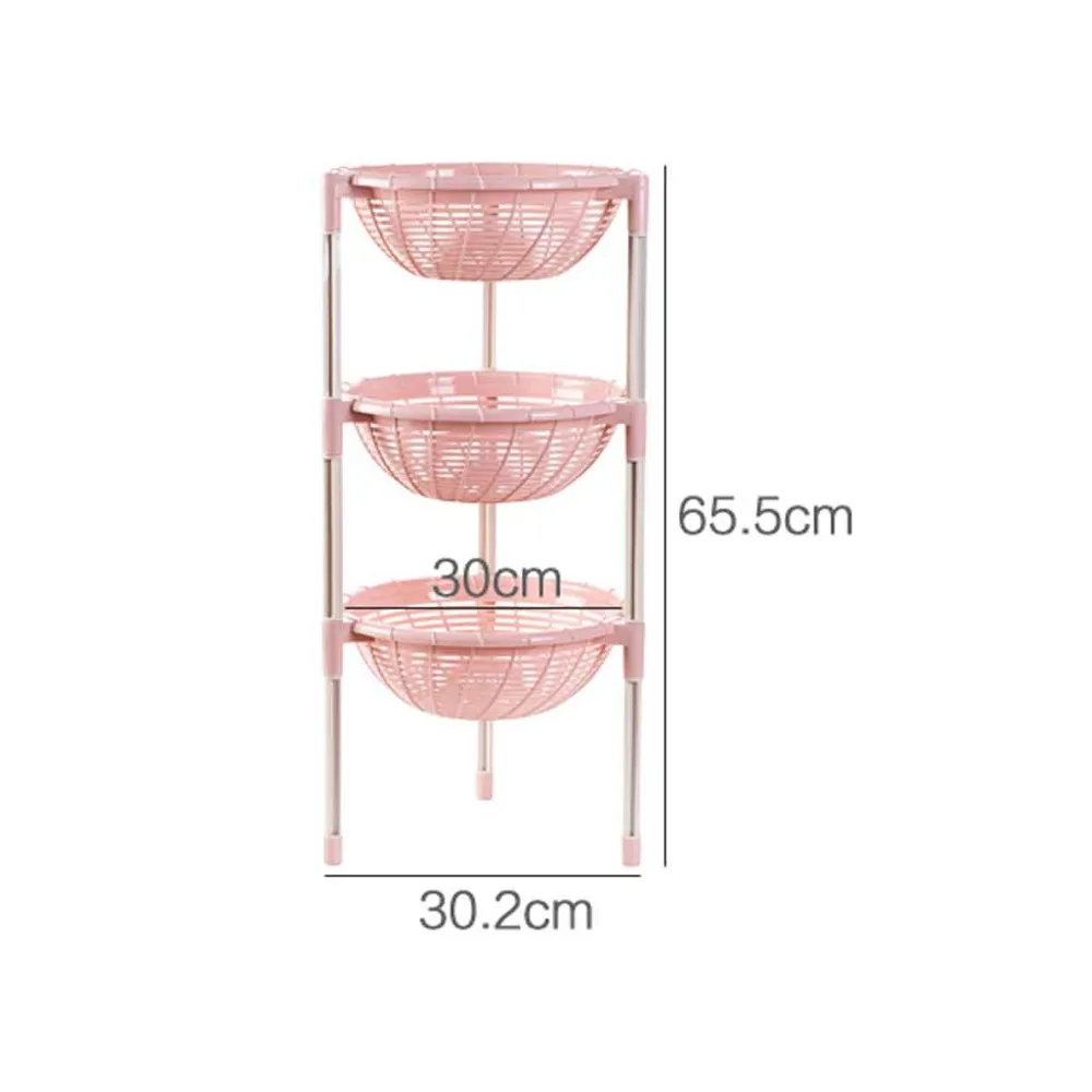 3 яруса кухня стойка для хранения овощей корзина полка подставка Органайзер пластиковые круглые игрушки закуски корзина для хранения мелочей