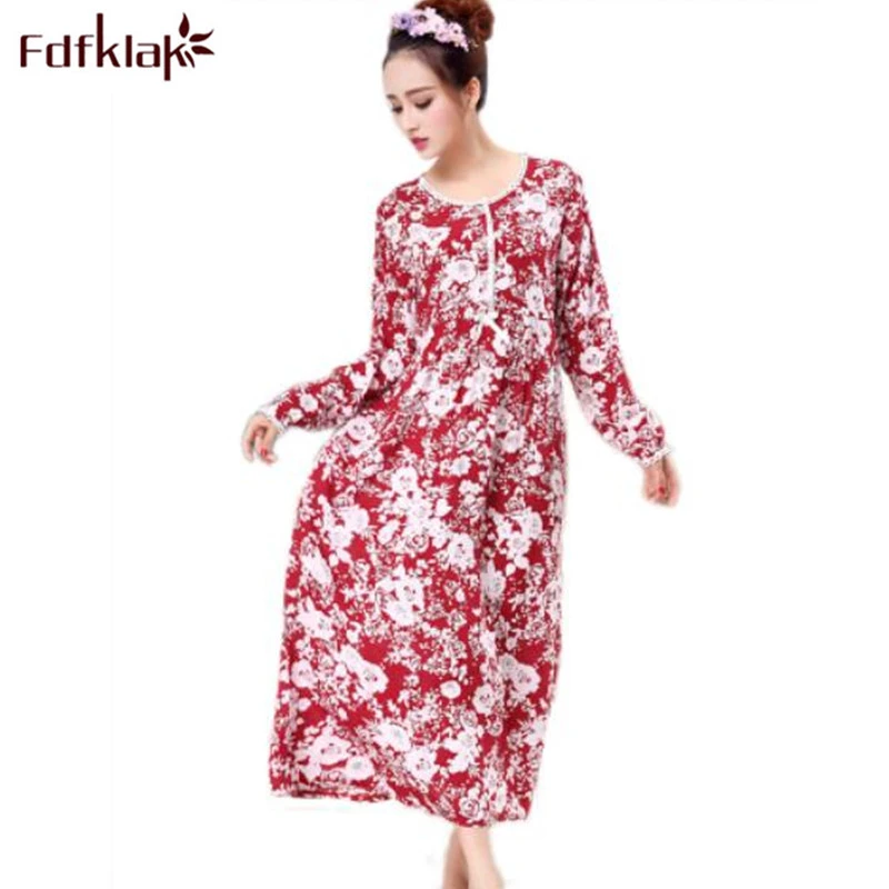 long sleeve nursing nightgown