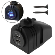 Автомобильный Грузовик Лодка морской 2.1A двойной USB зарядное устройство вольтметр Прикуриватель разъем
