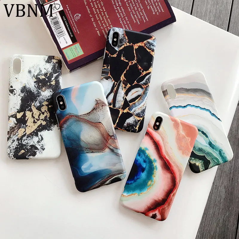 

Retro Marble Colorful Rock Case For iPhone XR XS MAX X Silicone Phone Case For iPhone 7 8 Plus 6 6s Soft TPU Cover Fundas Coque
