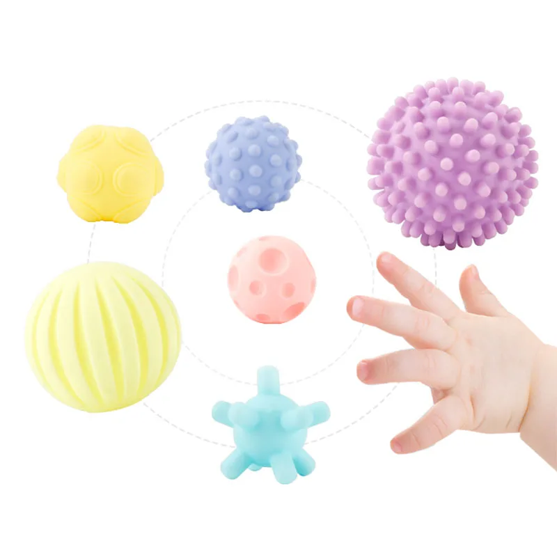 6PC Infant Soft Ball Toys Multi-Texture Touch Ball Eco-Friendly Colorful Baby Water Game Water Balloons Bath Toys For Kids