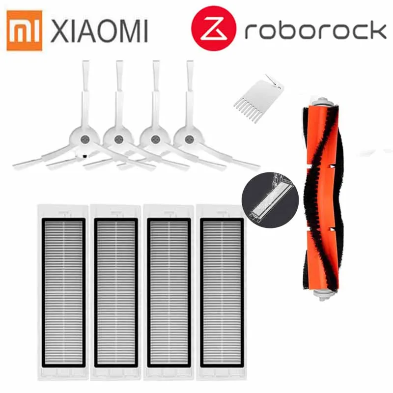 

4*side brush+4*HEPA filter+1*main brush+1*clean tools suitable for xiaomi vacuum 2 roborock s50 xiaomi roborock Xiaomi Mi Robot