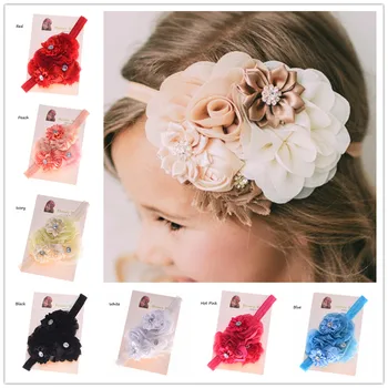 

15pcs Shabby Flower headband Newborn Hair Bows Hair Accessories Baptism Headband Gift Hairbow Headband
