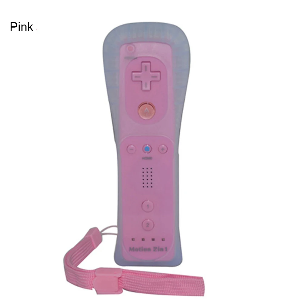 

1pcs Built-in Motion Plus Remote Controller for Wii Gamepad With Silicone Case and Hand Strap for wii command