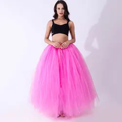 Spring Long Adjustable Skirt 100% Real Photo Sexy Tutu Adult Handmade Tulle Fashion Floor Length Wedding Skirt For Women