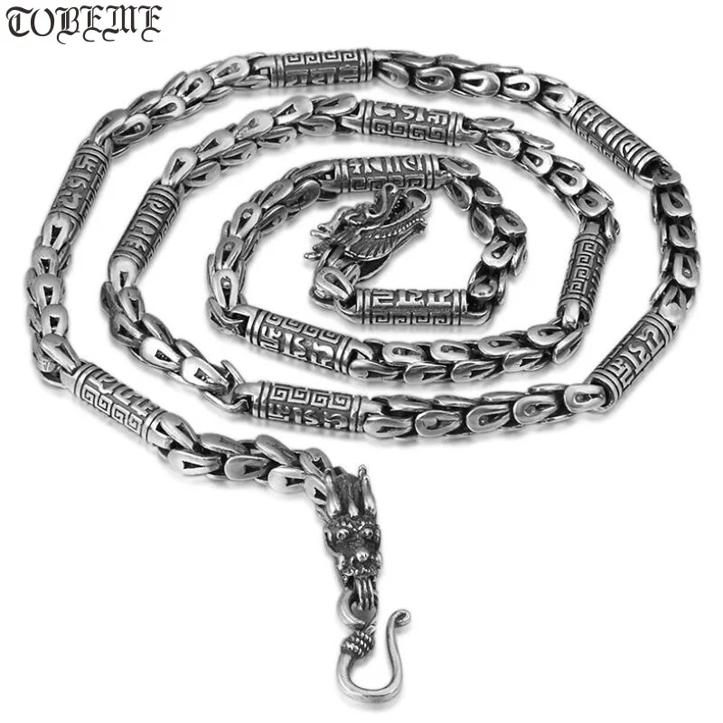 925 Silver Dragon Necklace Tibetan Six 