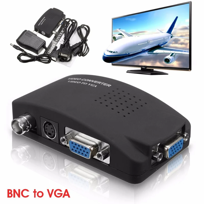 BNC цифровой AV/S видео VGA RCA ТВ преобразователь сигнала адаптер разрешение видео переключатель преобразования для портативных ПК Moniteur ТВ коробка