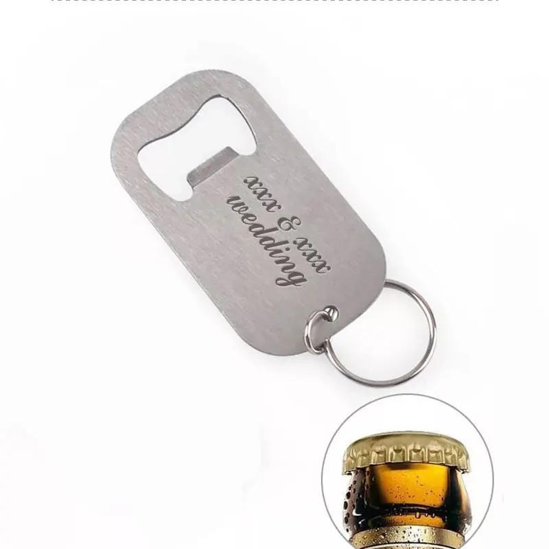 Перепелиное простой брелок кольцо из нержавеющей стали открывалка для бутылок пива подгонянное свадебное Имя/тестовый логотип/дата в качестве подарков