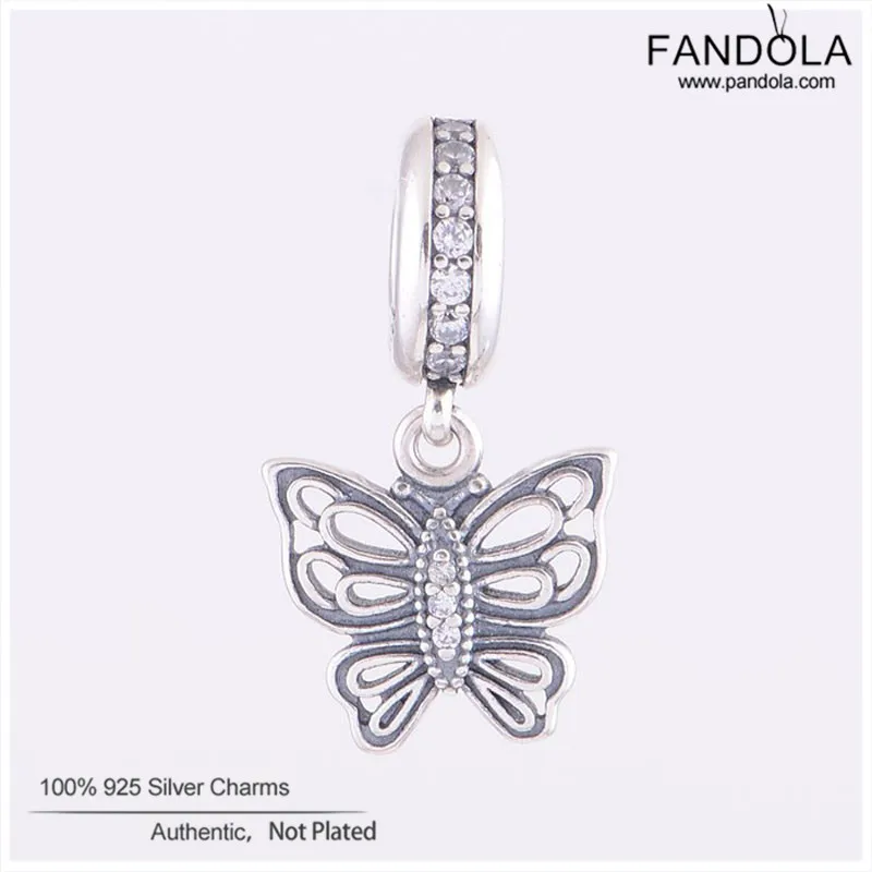 

Genuine Clear CZ Charms Fits Snake Bracelet 925 Sterling Silver Butterfly Dangle Beads for Jewelry Making Berloque
