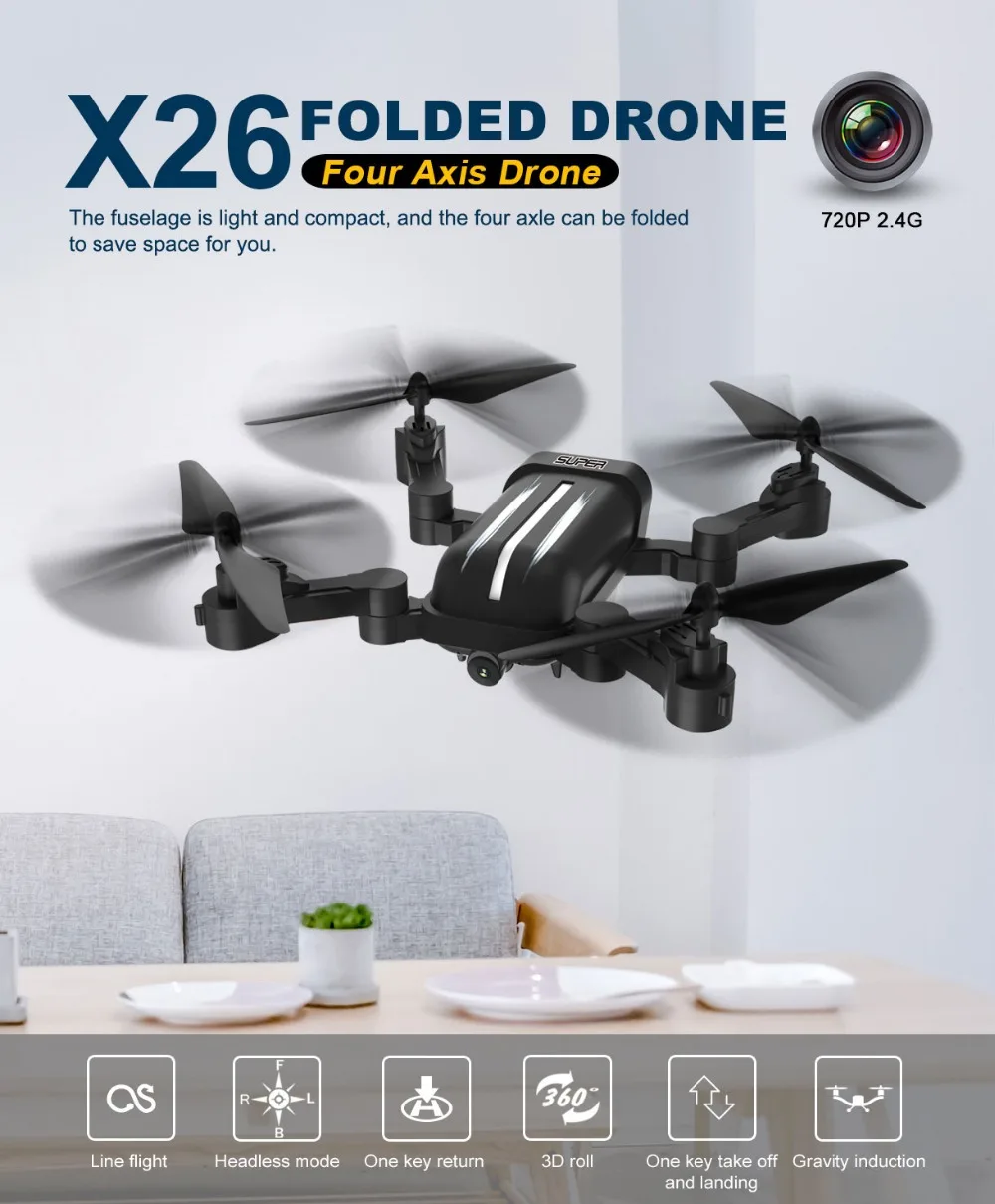 Радиоуправляемый квадрокоптер Bayangtoys X26 с камерой FPV Wi Fi 1080P Дрон удержанием высоты