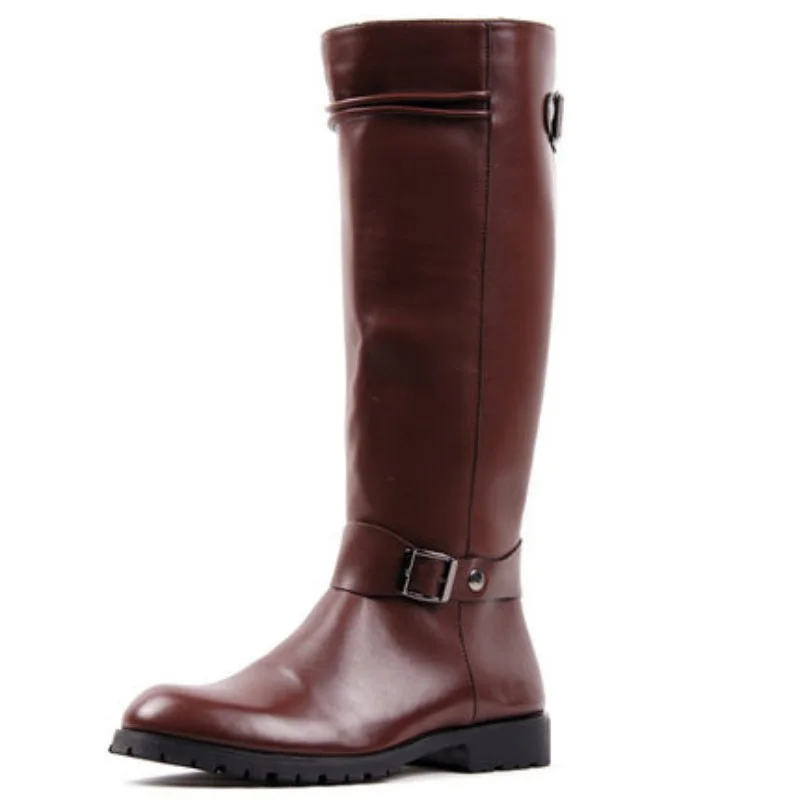 Mens-Buckle-Vintage-Brogue-Leather-Long-Zip-Knee-High-Riding-Boots-Shoes-brown-New-Stylish-For(4)