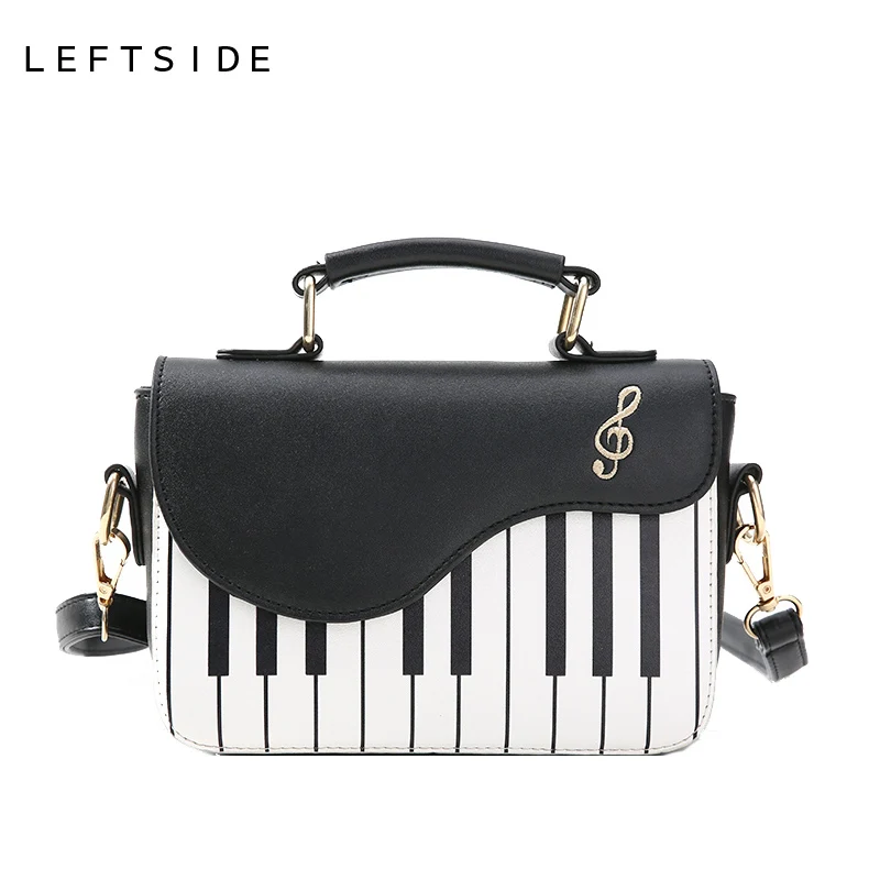 

LEFTSIDE Ladies Piano keys Pu Leather Handbag Women Small Shoulder Bags Female Embroidery Crossbody Messenger Bag Drop Shipping