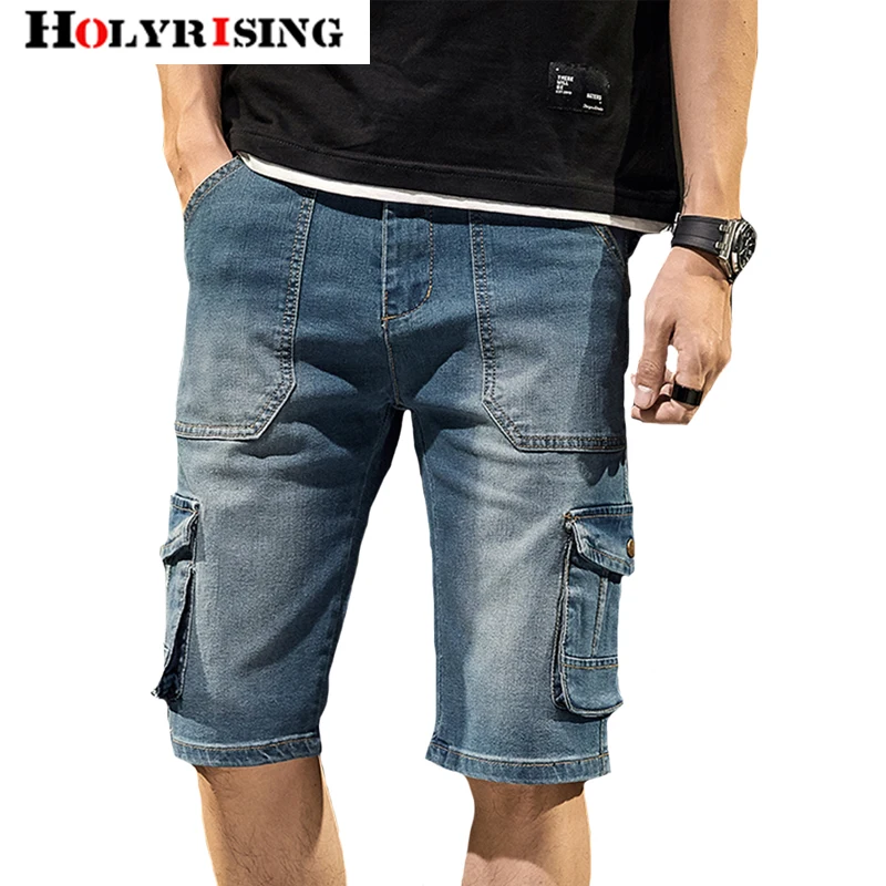 

Holyrising Summer Men Shorts Denim Thin Casual Loose Bermudas Para Hombre Zipper Jeans Shorts Knee Length Size 28-38 18841-5