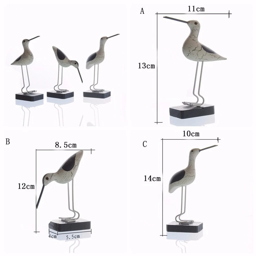  Mediterranean Style Nautical Craft SEAGULL Wooden Figurines Decor Home Tabletop Art Ornament