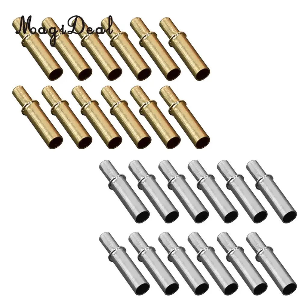 MagiDeal 12 Pieces/Pack Archery Arrow Nock Pins For ID 4.2mm Arrow Shaft Protect Arrows Gold Silver 