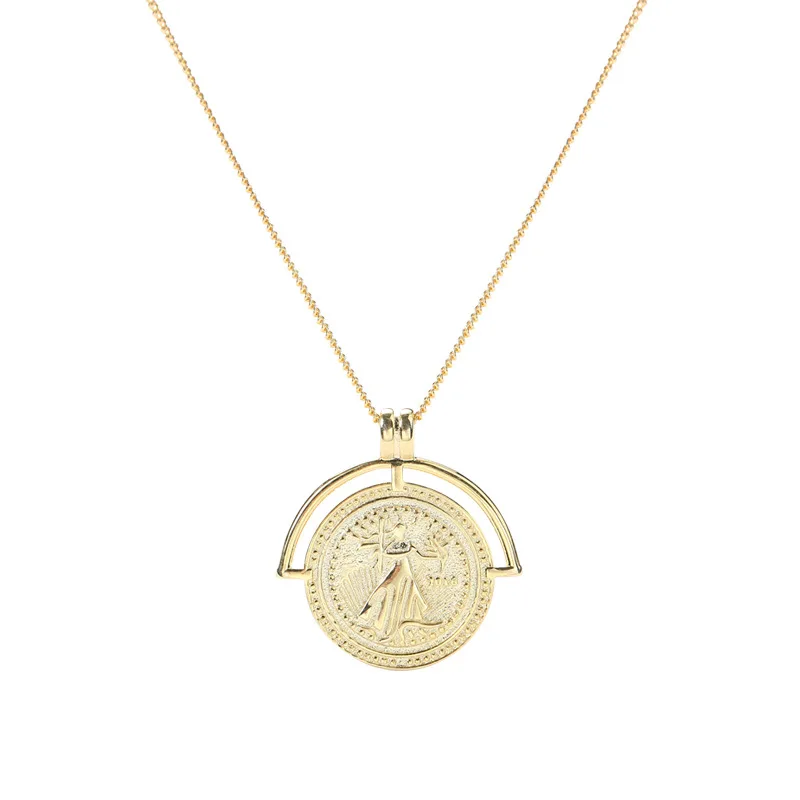 Silvology 925 фигурка из серебра Колье с монетой золото Креативный дизайн западный стиль женский кулон ожерелье День рождения ювелирные изделия