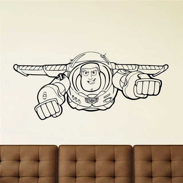 Buzz Lightyear Toy Story Wall Decal Vinyl Sticker Nursery Wall Art Teen Kids Room Wall Sticker Removable Waterproof Mural