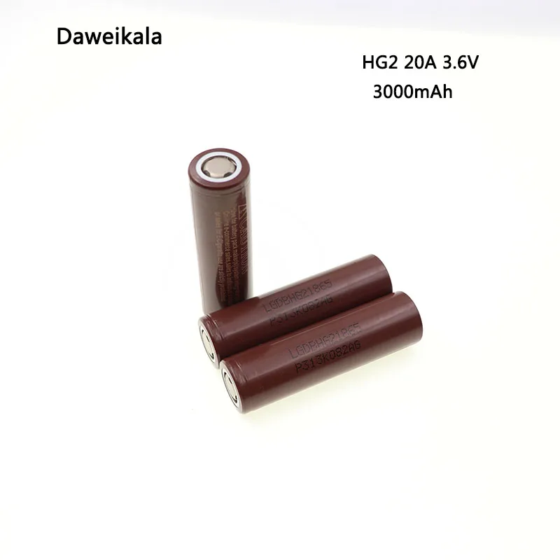 Аккумулятор Daweikala HG2 18650 3000 мАч для электронной сигареты мощный разряд большой ток