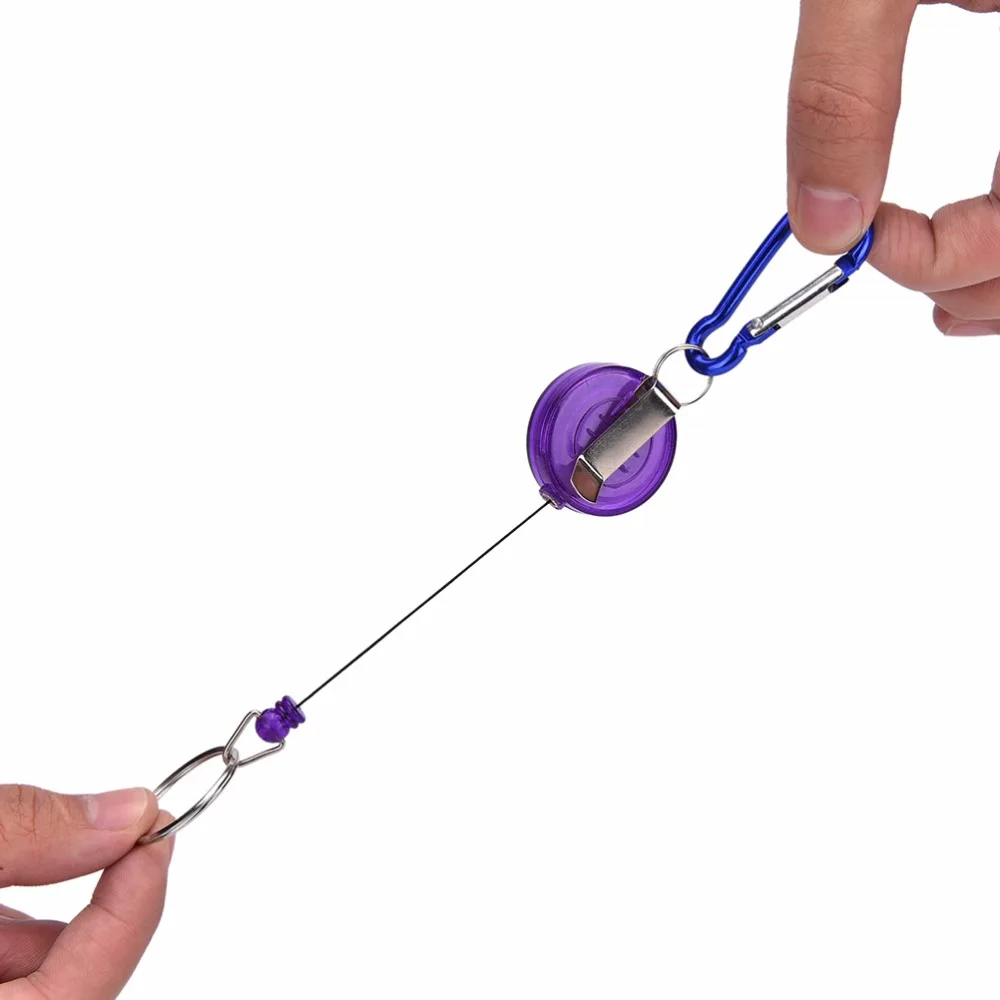 

2019 New 1 x Retractable Reel Badge Holder Fly Fishing Zingers Carabiner Clip with ID Card Holders