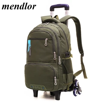 

waterproof Trolley backpack Boys Girls children School Bag Wheels Travel bag Luggage backpack kids Rolling detachable schoolbags