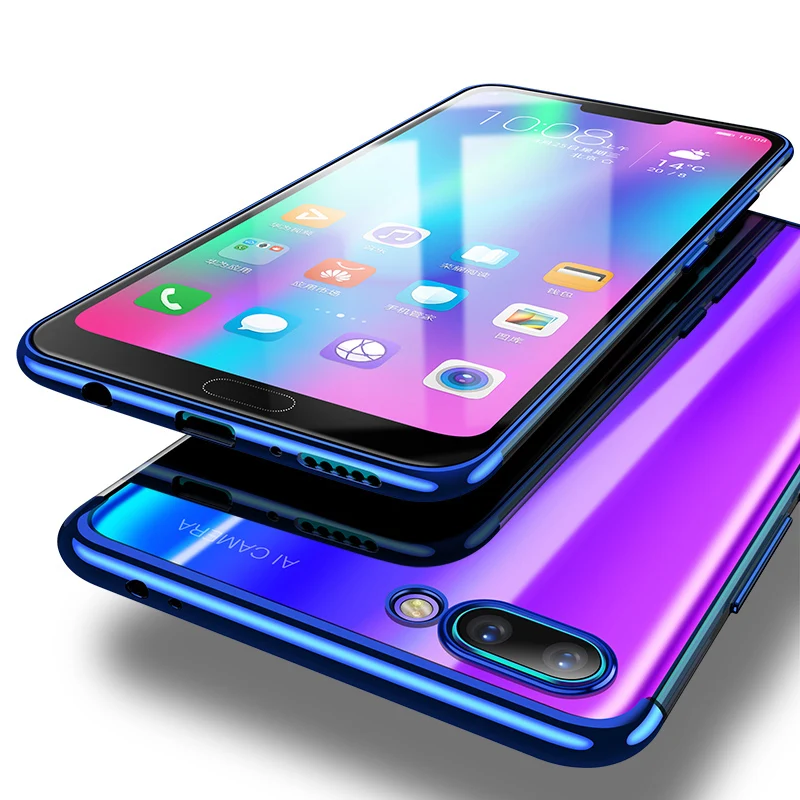 

Huawei Honor 10 Case Cover Simple Transparent Soft Full Silicone Silm Plating TPU Back Cover For HuaweiHonor 10 Case Phone Coque
