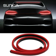 SUNKIA 100CM Additional Brake Lights LED Flexible Strip Flowing Red Color Turn Signal Lamps Car Styling Strip Lights