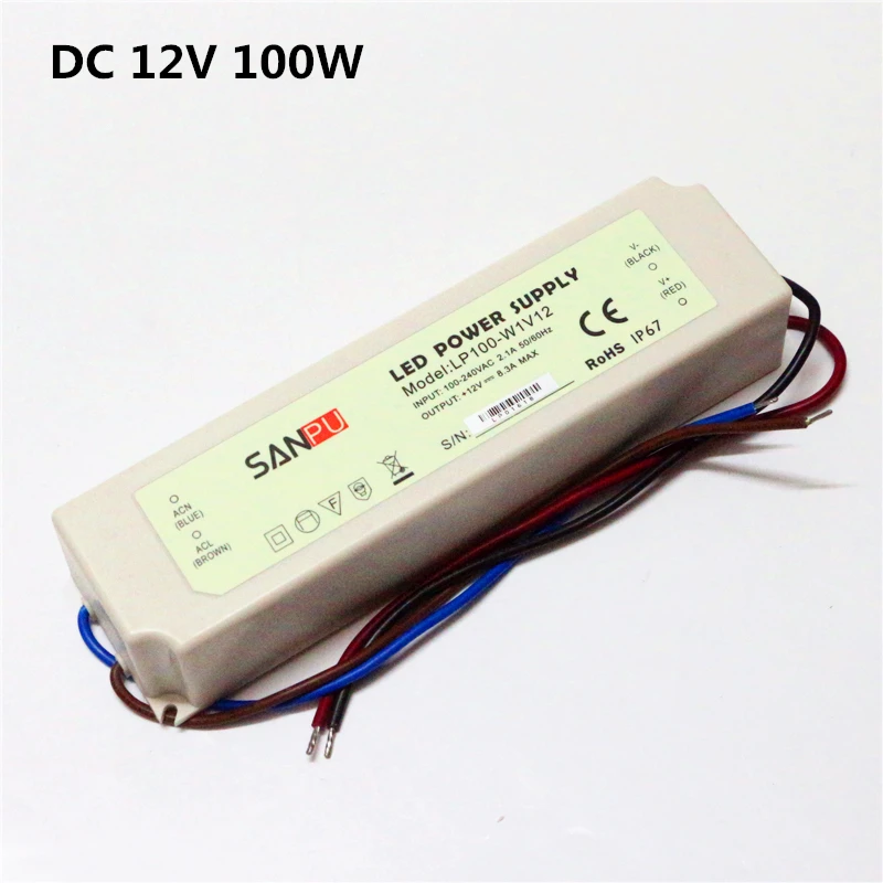DC 12V 20W 35W 60W 75W 100W переключатель питания AC Светодиодный драйвер адаптер