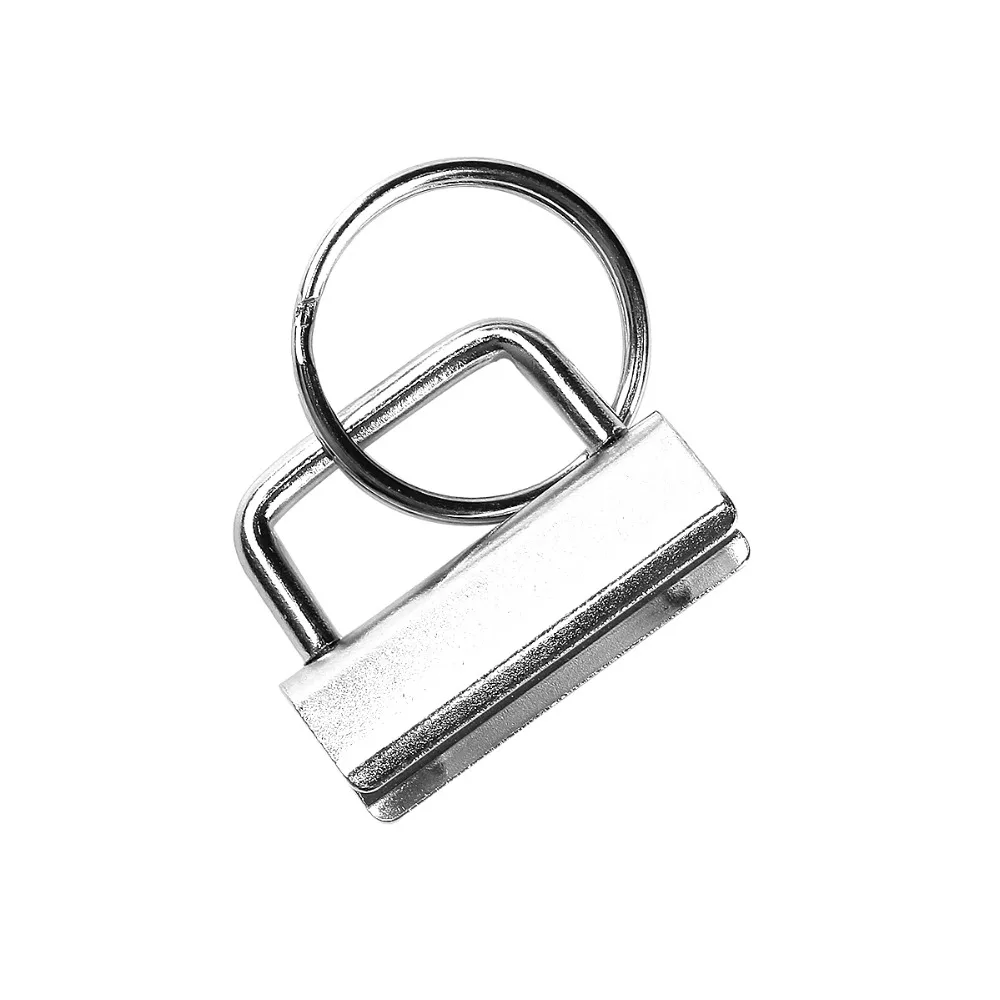

DoreenBeads Iron Based Alloy Silver Tone Cord Ribbon Crimp End Key Fob Hardware Circle Ring Round (Fits 32mm Cord), 5 Sets