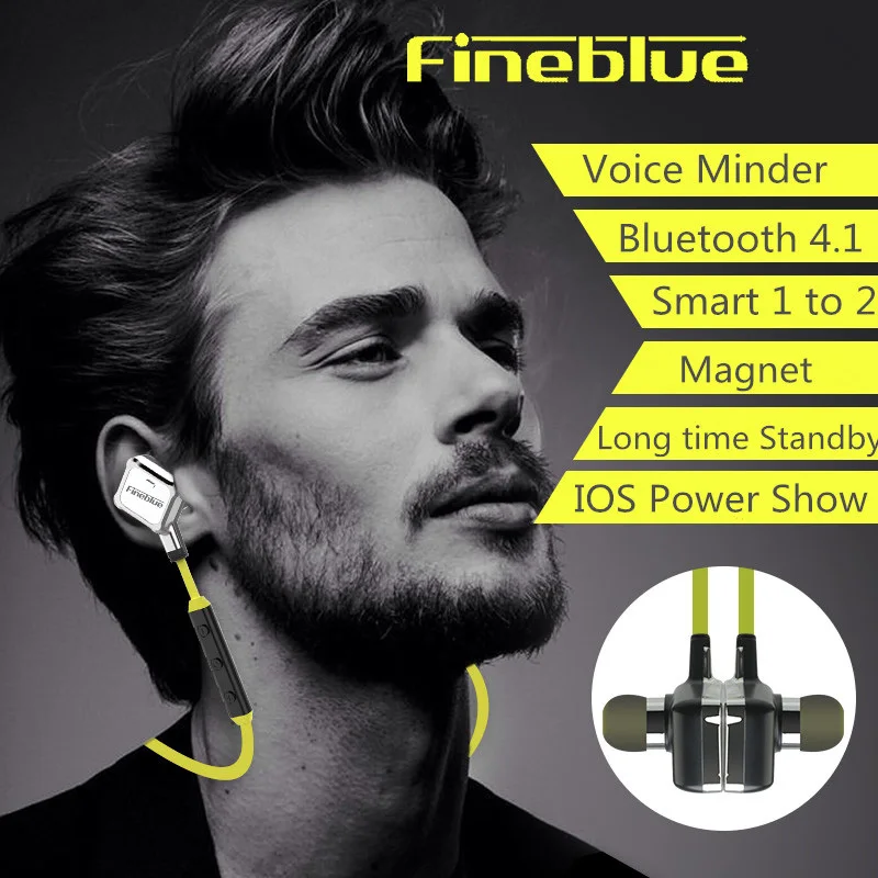 Оригинальный Fineblue Bluetooths Беспроводной наушники с номер отчета магнит коллекции