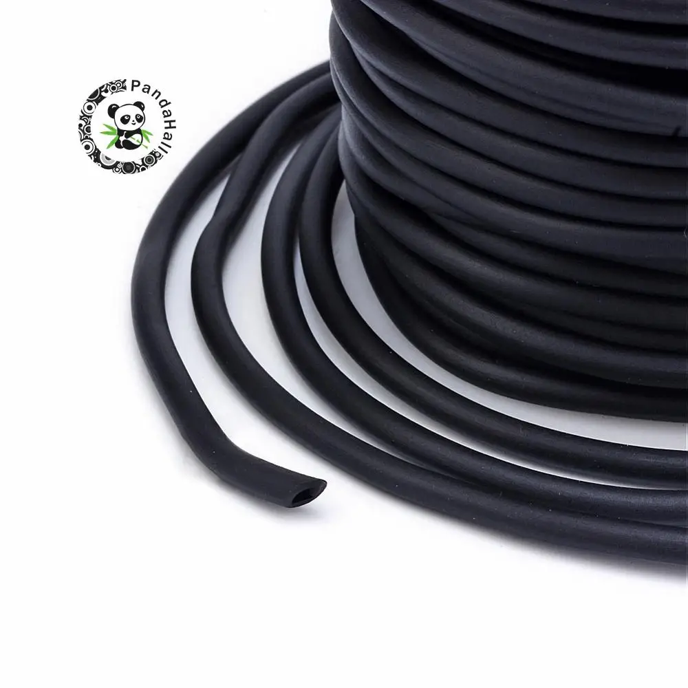 PANDAHALL 2/3/4 мм полый резиновый шнур для бижутерии, материал для ювелирных изделий DIY трубы ПВХ трубчатый нить обернутой вокруг белый Пластик катушки