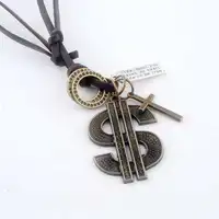 Wholesale Factory Outlet new exclusive design real cow leather male US Dollar pendent necklace high quality lover’s gift