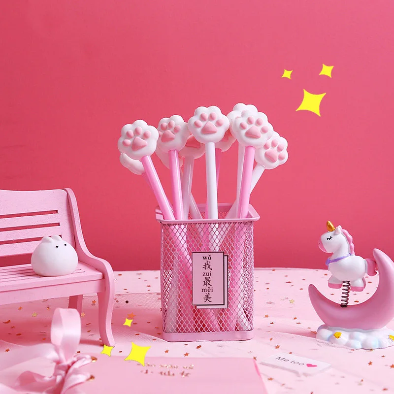 

Cat Gel Pens Kawaii Pink Claws Pens Cute Neutral Pens For Girls Gift School Writing Tools School Supplies Korean Stationery