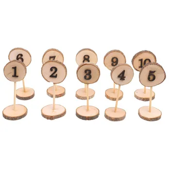 

10 PCS Country Wooden Original 1-10 Figures Wedding Party Table Card Seat Cards