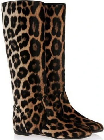 biker boots leopard