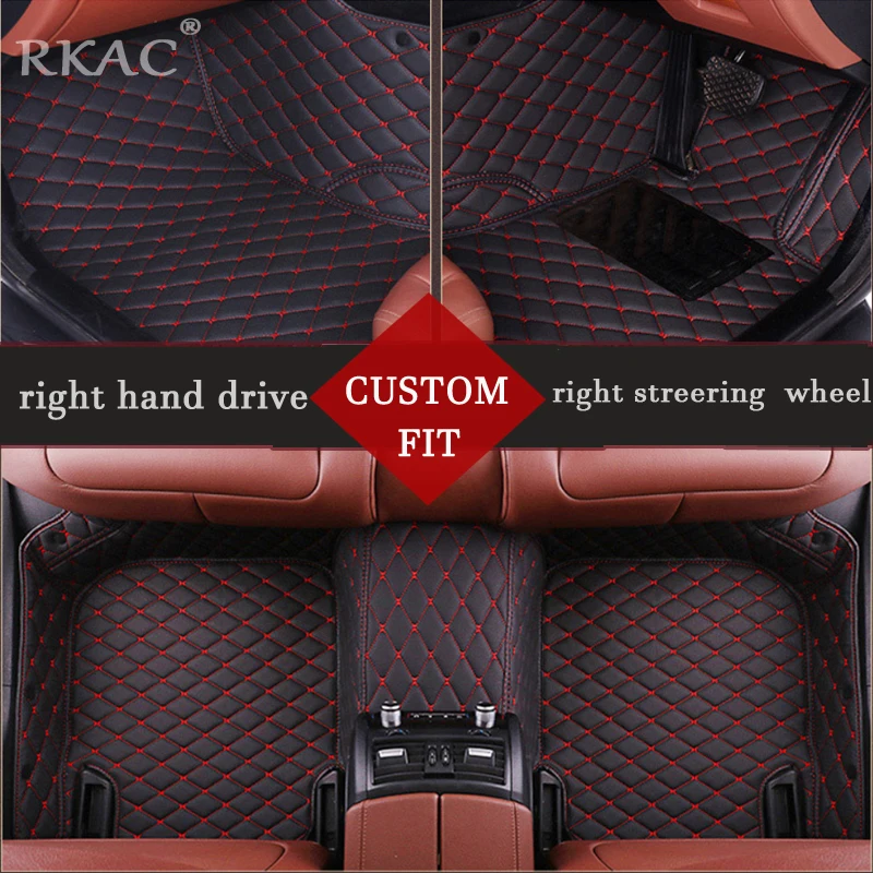 RKAC Custon подходит правый руль автомобиля коврики для Volkswagen Golf 4/5/6/7 MK4 MK5 MK6 выполнены по индивидуальному заказу Авто 3D ковры коврики