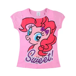 

retail 2016 new t-shirts baby girls short sleeve lace children cartoon little pony clothing kids kids clothes girls t-shirt nova