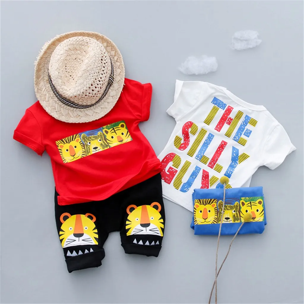 

Toddler Kids Baby Boys Girls TigerT-shirt Tee Tops Shorts Trousers Outfits Set meisjes kleding vetement enfant fille tracksuit