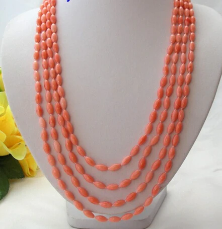 

huij 002136 stunning long 100" 10mm baroque pink natural coral necklace