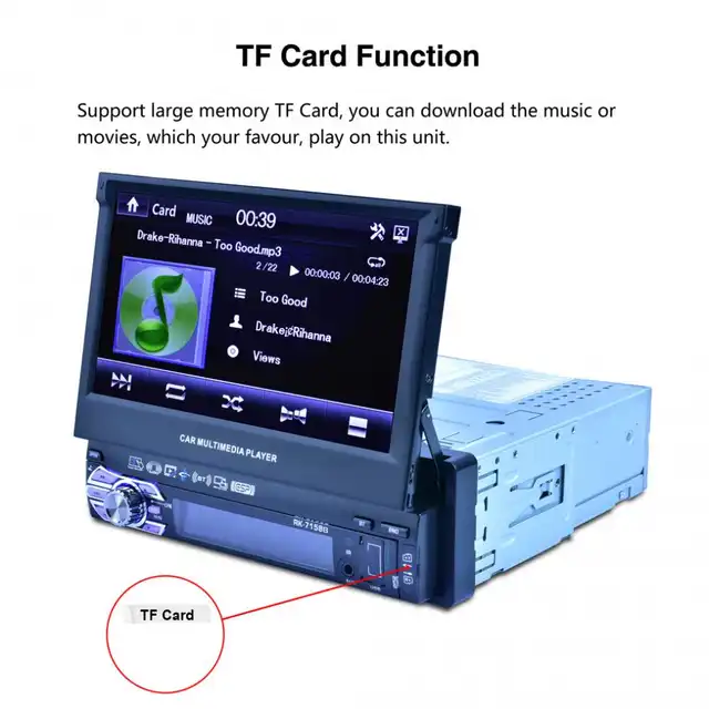 Online 1 Din 7 Bluetooth Hd Touch Auto Retractable Screen Car 1 Din 7 Bluetooth Hd Touch Auto Retractable Screen Car Video Stereo Player Support