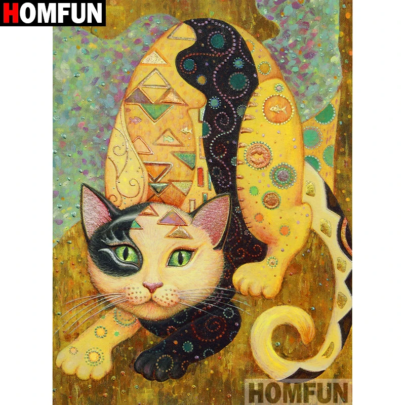 HOMFUN Full Square/Round Drill 5D DIY Diamond Painting &quotCartoon cat&quot Embroidery Cross Stitch 3D Home Decor A10848 | Дом и сад