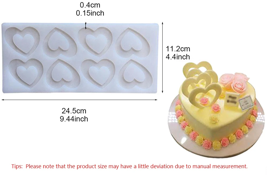 8 полостей сердце силиконовые формы печенья для тортов шоколадный помадный десерт украшения инструмент