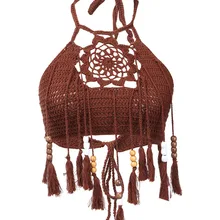 Летняя женская одежда безрукавка с круглым вырезом без рукавов Клубная одежда с кисточками полиэфирные кроп Топы один предмет