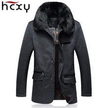 HCXY Высокое Качество Зимняя Куртка Мужчины Бренд 2016 Новый Теплый сгустите Пальто Известный Руно Мода Парки Элегантный Бизнес Плюс Размер 5XL