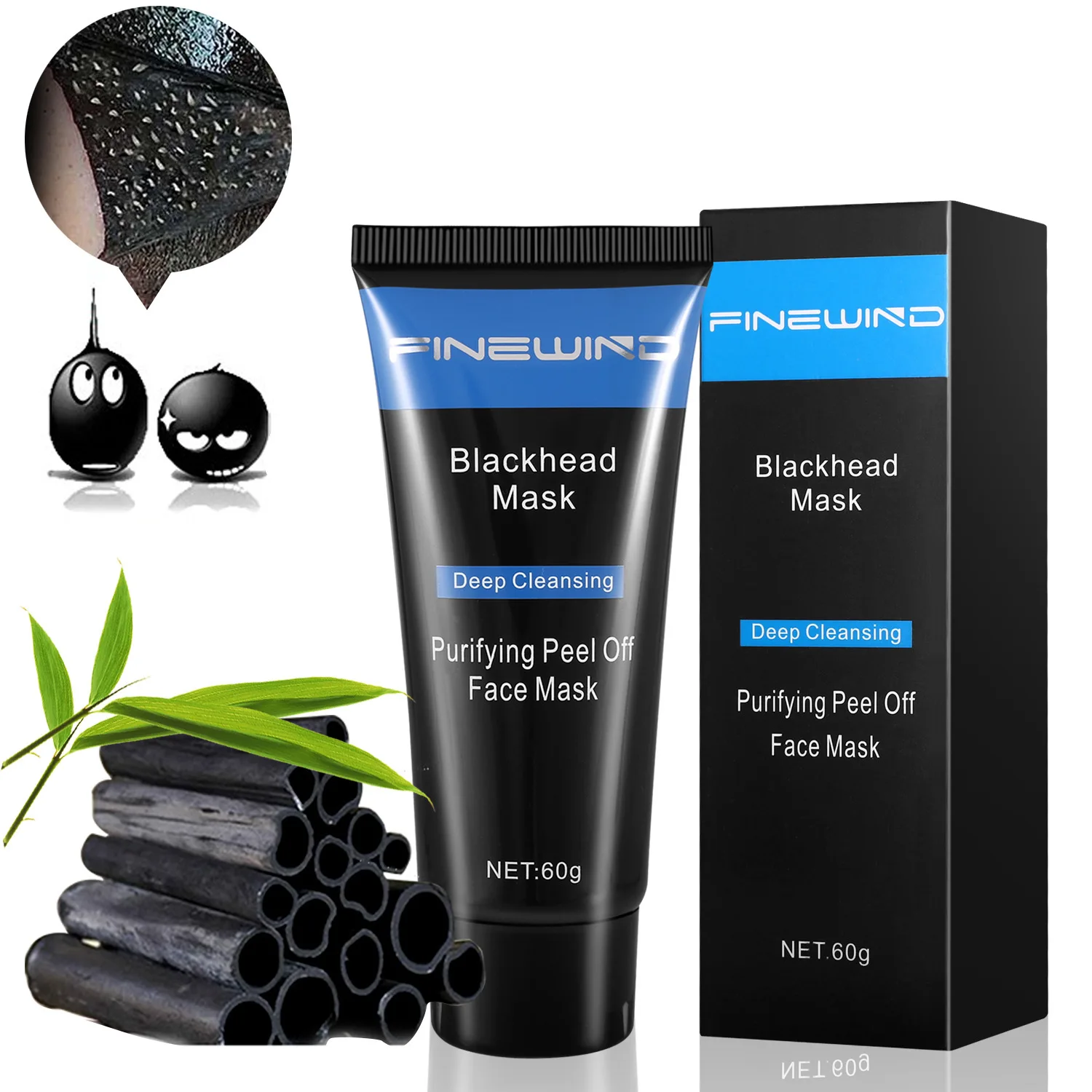 MABOX Black Nose Blackhead Remover Face Mask Peel Off Black Head Acne Treatments Deep Clean Skin Care Charcoal Mask DROPSHIP